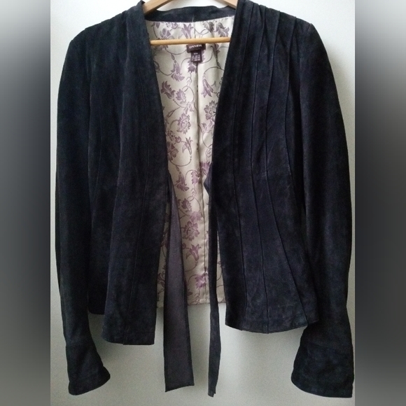 🖤 Danier Leather | Suede Blazer | Genuine Leather | Grey | Size L - Picture 4 of 11